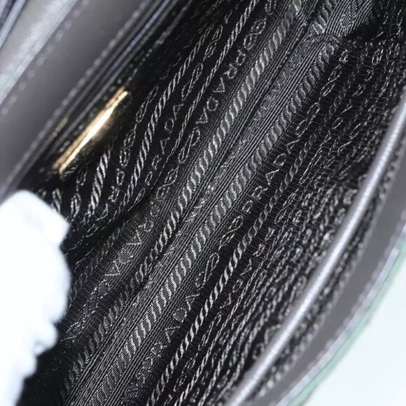 PRADA Chain Quilted Shoulder Bag Nylon Khaki Gold Auth 90227 - Picture 11 of 15